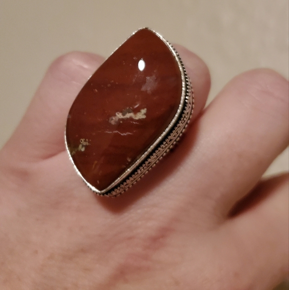 New Red Jasper 925 Silver Statement Ring. - Picture 4 of 12